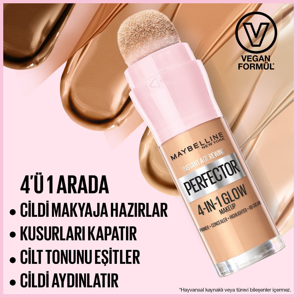 Maybelline Instant Perfector Glow 4 Etki 1 Arada Fondöten- 00 Fair Light