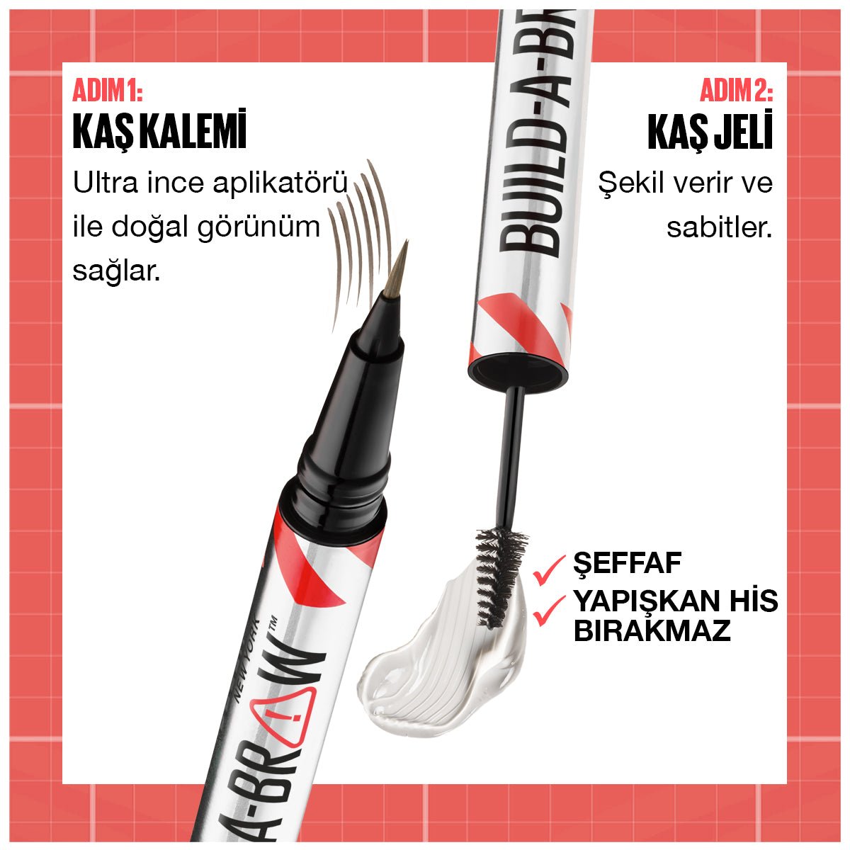 Maybelline New York Build a Brow 2in1 Kaş Kalemi ve Jeli Ash Brown
