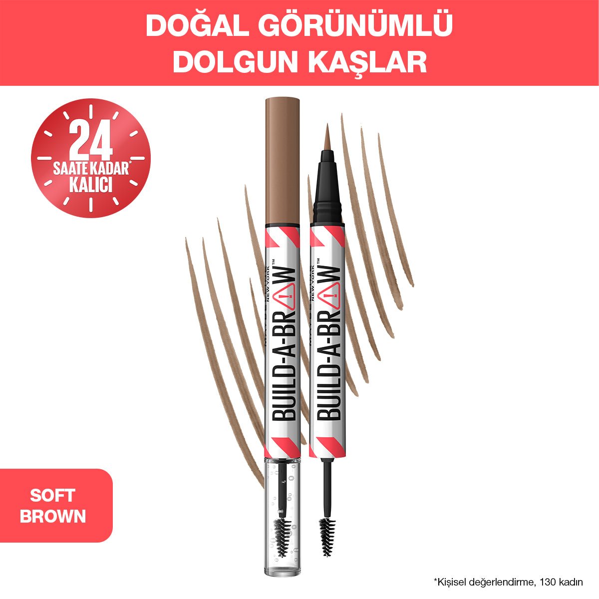Maybelline New York Build a Brow 2in1 Kaş Kalemi ve Jeli Soft Brown