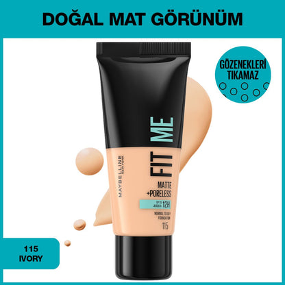 Maybelline New York Fit Me Matte+Poreless Fondöten - 115 Ivory
