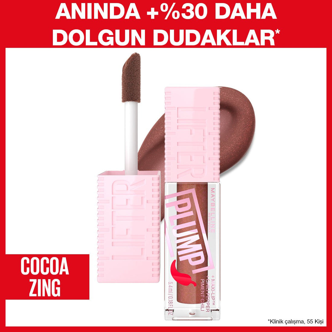 Maybelline New York Lifter Plump Dudak Parlatıcısı- 007 Cocoa Zing