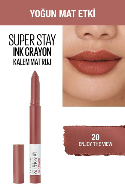 Maybelline New York Super Stay Ink Crayon Kalem Mat Ruj - 20 Enjoy the View