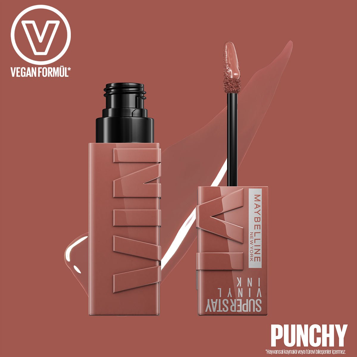 Maybelline New York Super Stay Vinyl Ink Uzun Süre Kalıcı Likit Parlak Ruj 120 Punchy