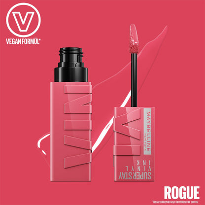 Maybelline New York Super Stay Vinyl Ink Uzun Süre Kalıcı Likit Parlak Ruj 145 Rogue