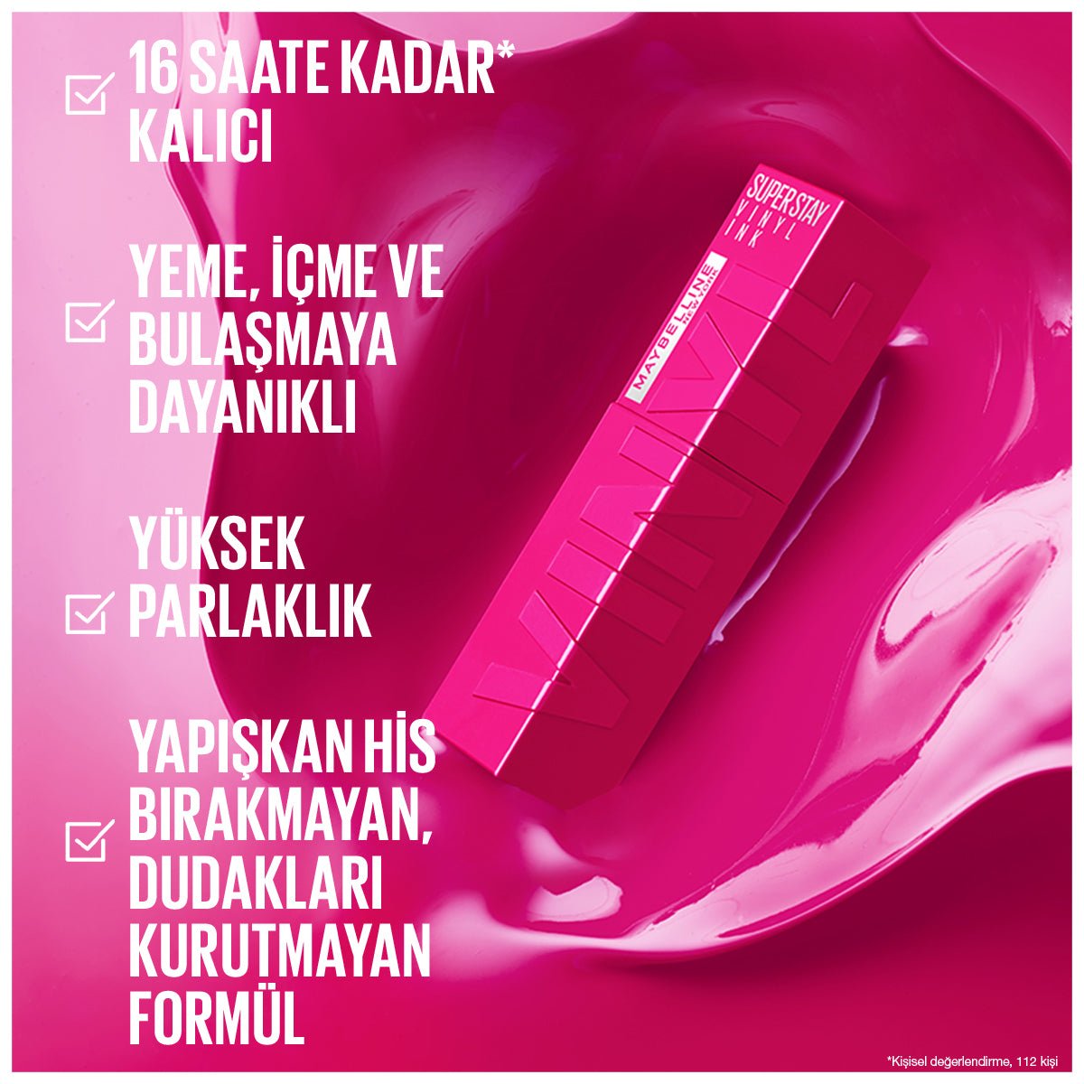 Maybelline New York Super Stay Vinyl Ink Uzun Süre Kalıcı Likit Parlak Ruj 160 Sultry