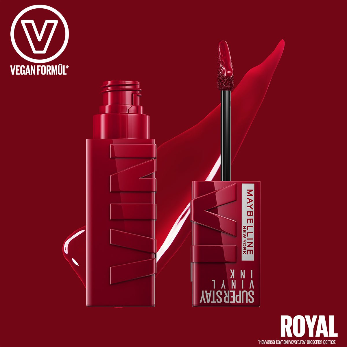 Maybelline New York Super Stay Vinyl Ink Uzun Süre Kalıcı Likit Parlak Ruj 55 Royal