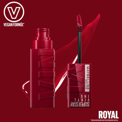 Maybelline New York Super Stay Vinyl Ink Uzun Süre Kalıcı Likit Parlak Ruj 55 Royal