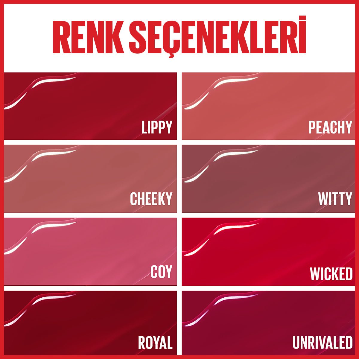 Maybelline New York Super Stay Vinyl Ink Uzun Süre Kalıcı Likit Parlak Ruj 55 Royal