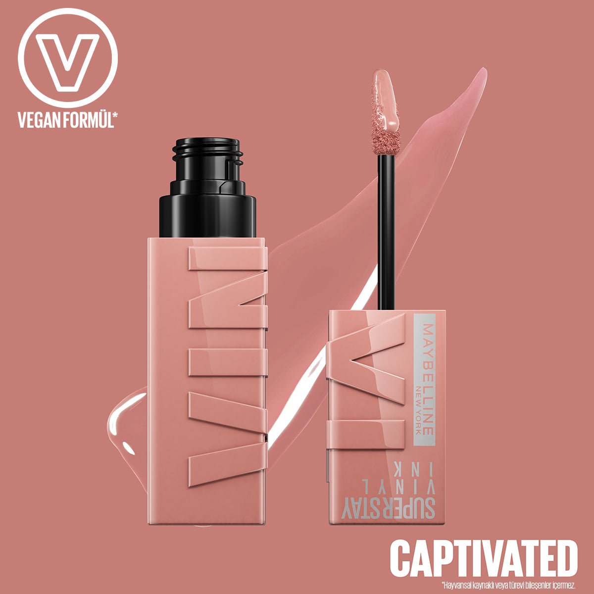 Maybelline New York Super Stay Vinyl Ink Uzun Süre Kalıcı Likit Parlak Ruj 95 Captivated