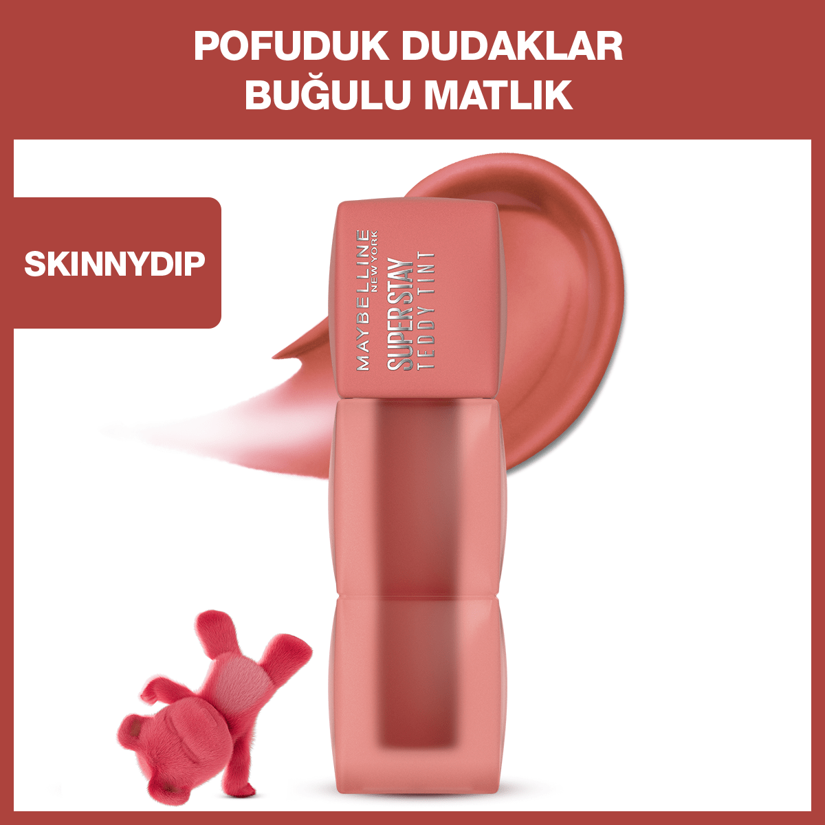 Maybelline Super Stay Teddy Tint Uzun Süre Kalıcı Likit Mat Tint 15 Skinny Dip