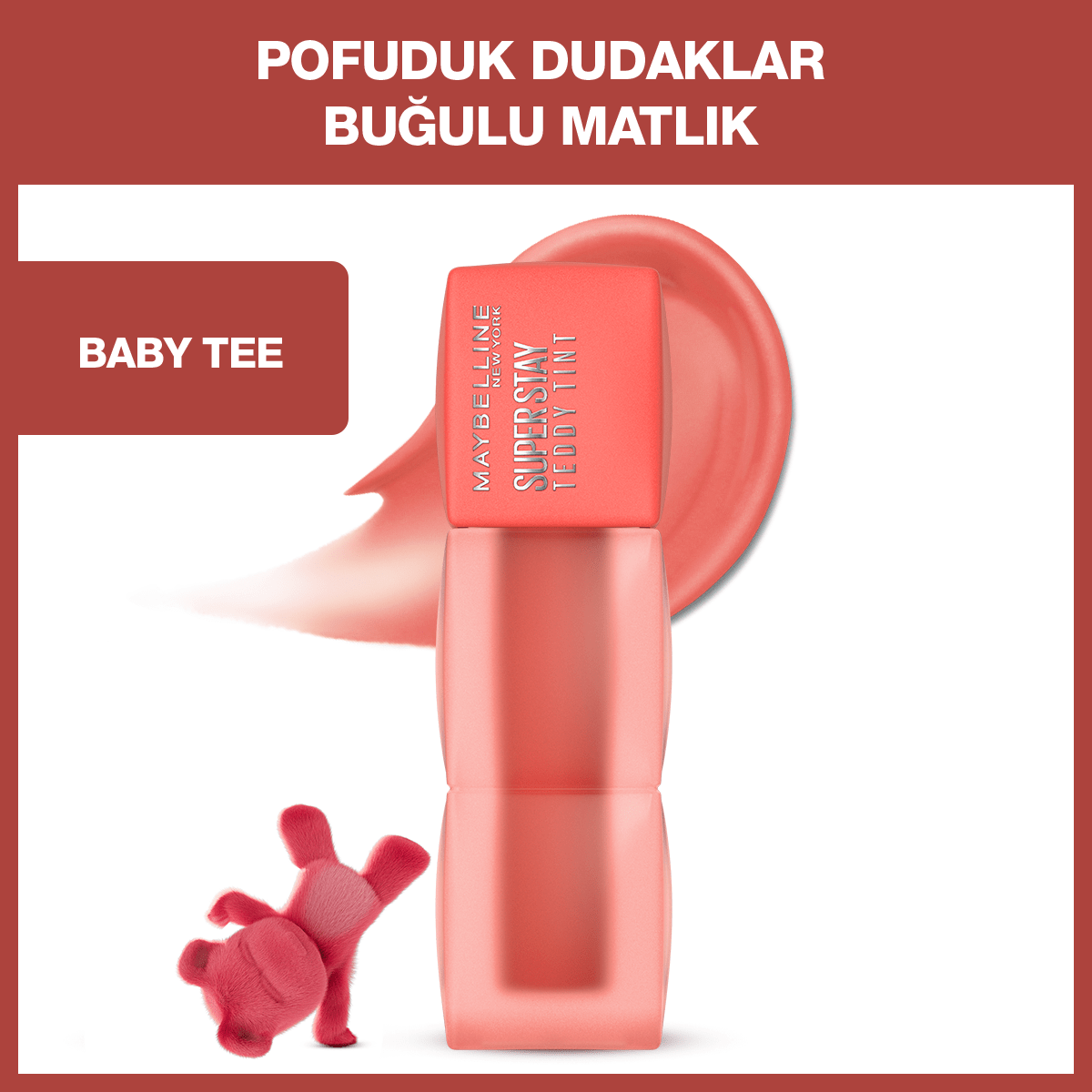 Maybelline Super Stay Teddy Tint Uzun Süre Kalıcı Likit Mat Tint 25 Baby Tee