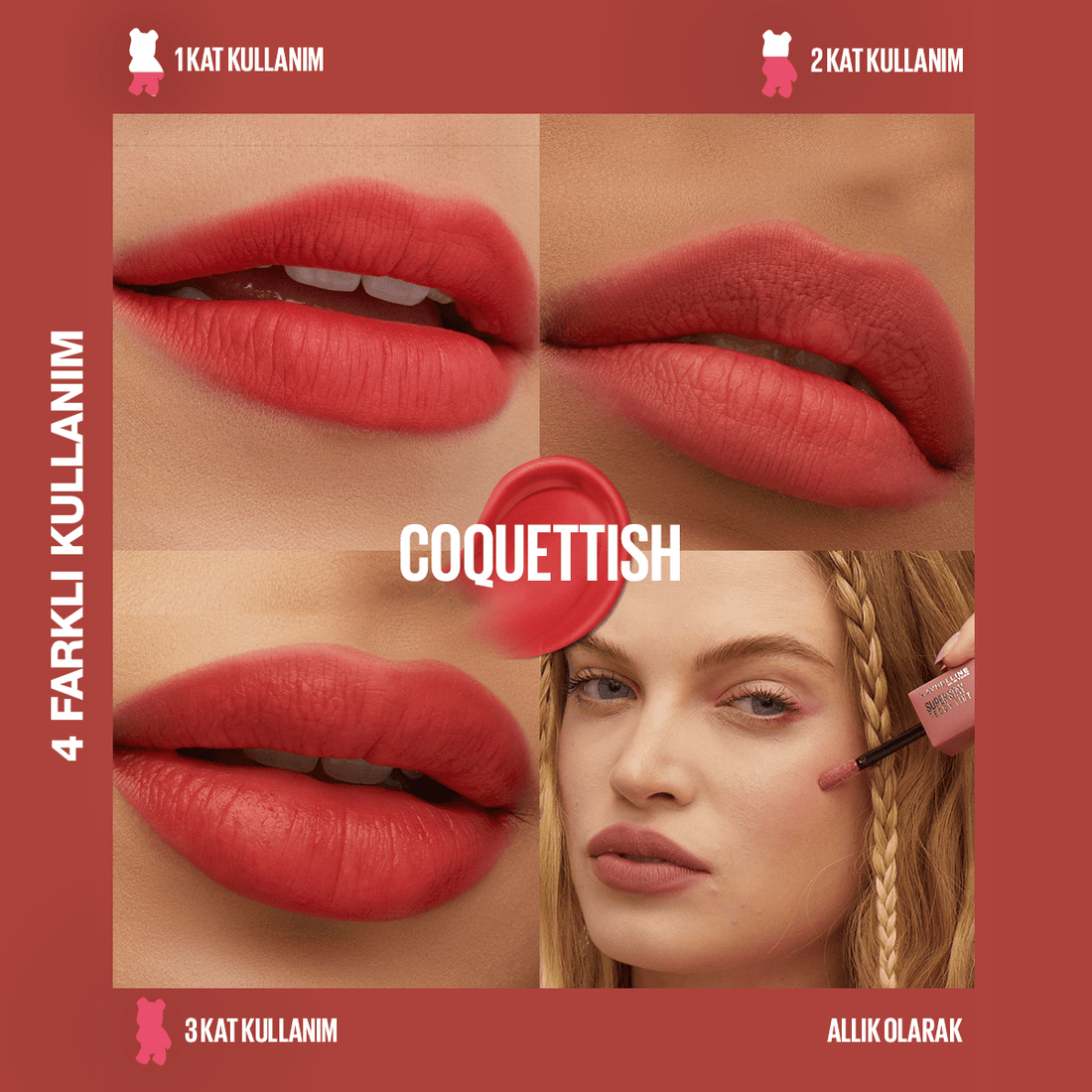 Maybelline Super Stay Teddy Tint Uzun Süre Kalıcı Likit Mat Tint 30 Coquettish