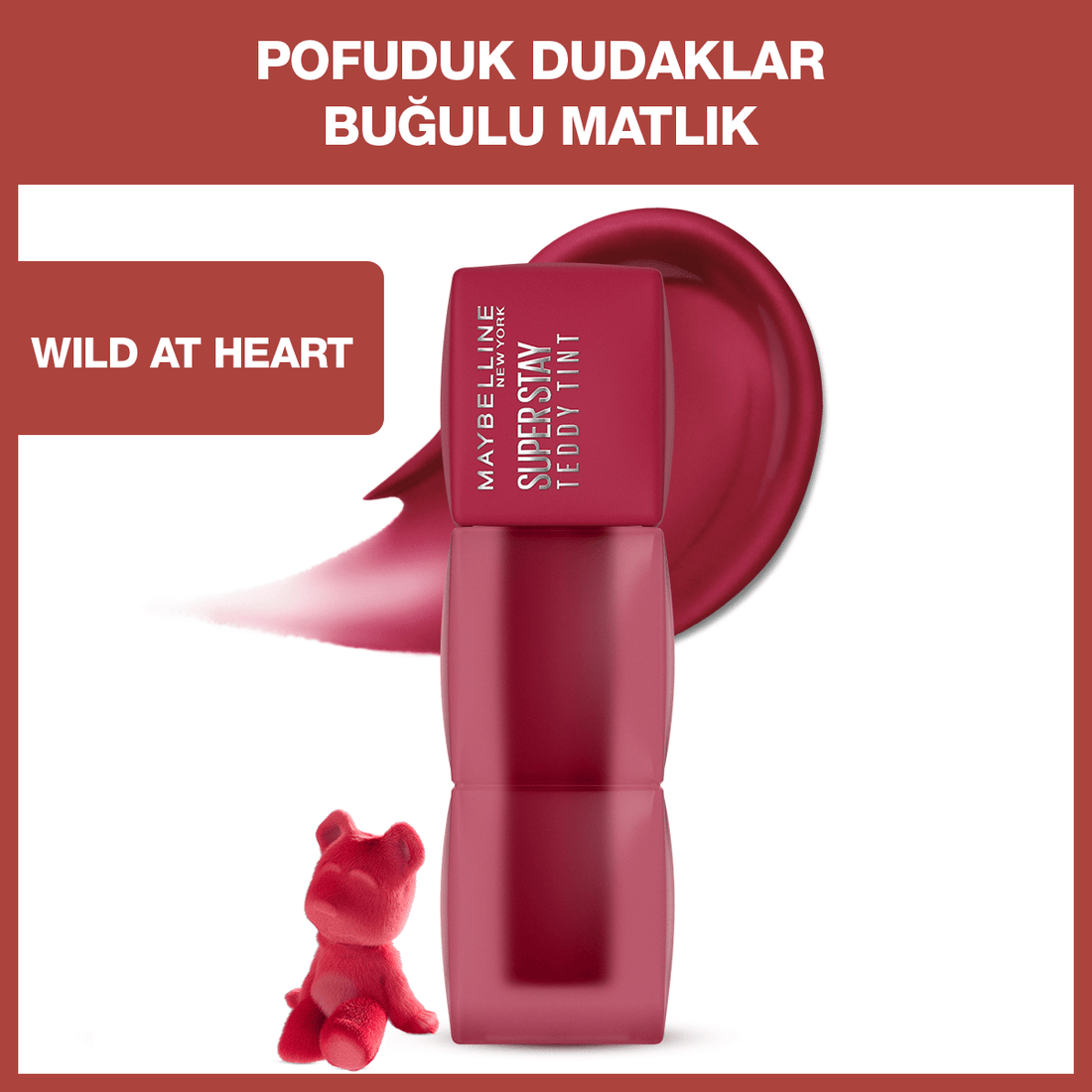 Maybelline Super Stay Teddy Tint Uzun Süre Kalıcı Likit Mat Tint 50 Wild at Heart