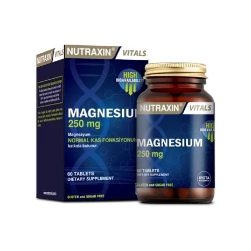 Nutraxin Magnesium Citrate 250 mg Takviye Edici Gıda 60 Tablet