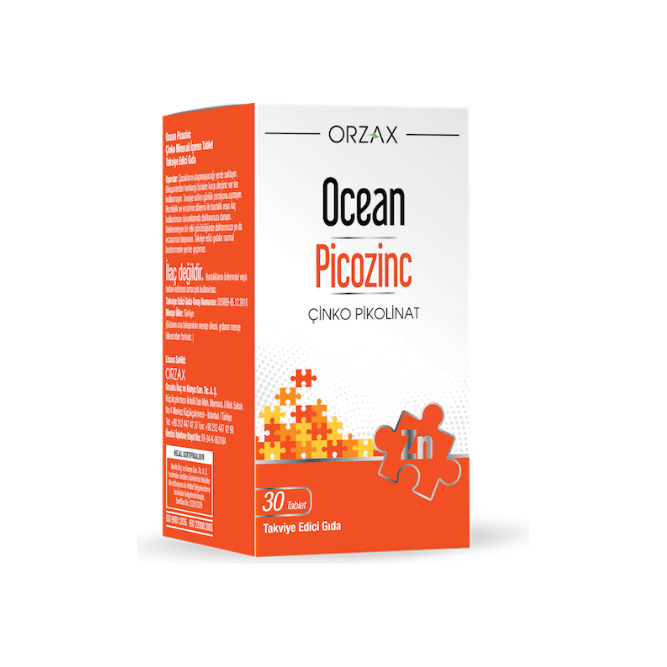 Orzax Ocean Picozinc Takviye Edici Gıda 30 Tablet