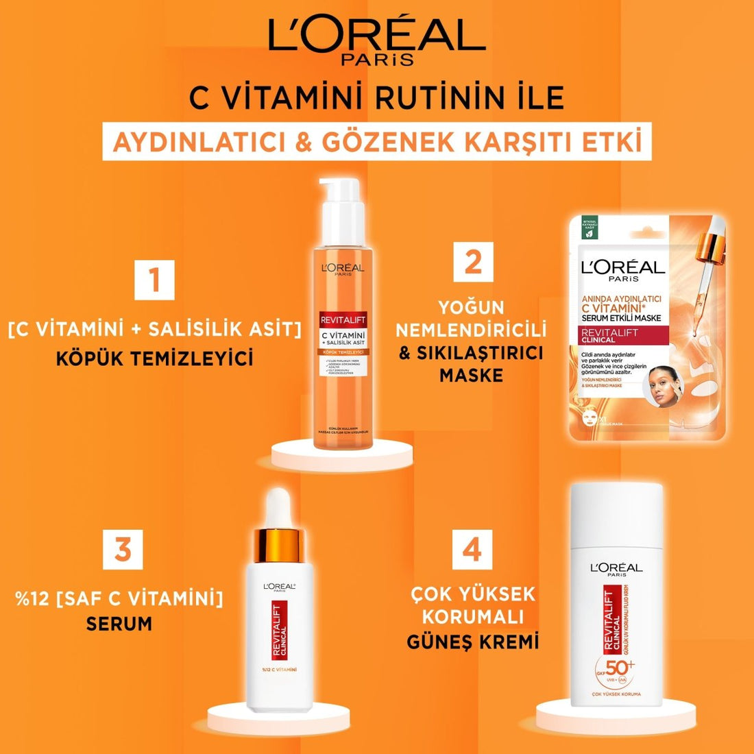 Revitalift Clinical Anında Aydınlatıcı C Vitamini Serum Etkili Maske